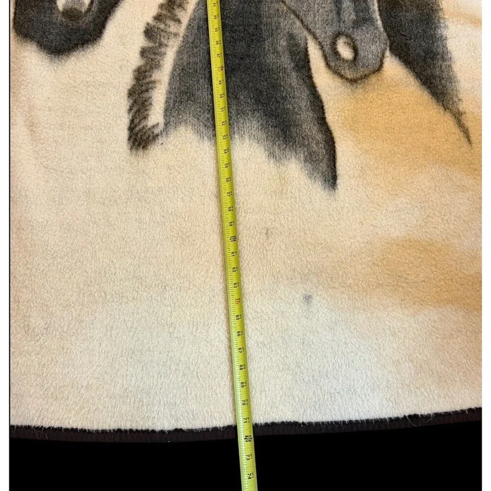 Vtg Biederlack Brown Horse Foal Thick Reversible Heavy Blanket Cotton Blend USA
